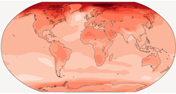 Réchauffement global plus important que dans la simulation à + 1,5 °C.