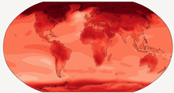 Réchauffement global beaucoup plus important que dans les autres simulations​.